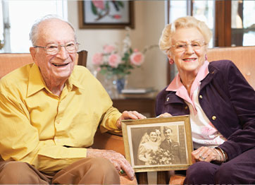 Photo of a couple with photo. Link to Life Stage Gift Planner Over Age 70 Situations.
